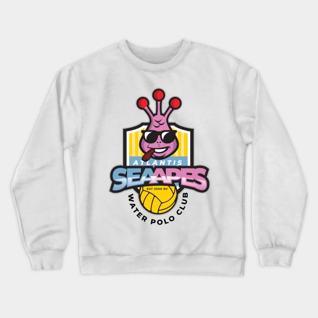 Atlantis Sea Apes Water Polo Club Crewneck Sweatshirt by one-mouse